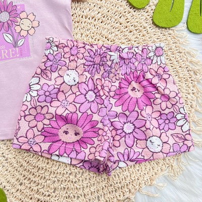 Conj. Blusa Happiness Here e Short Floral - Uva